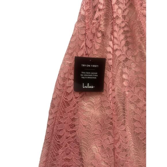 Lulus Blush Pink Lace Skater Dress Size Small All Of My Heart Formal HOCO New - Picture 12 of 14